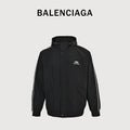 Balenciaga Side Woven Tape Chest 3M Embroidered Hooded Zip-Up Jacket