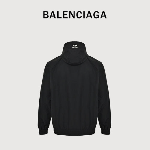 Balenciaga Side Woven Tape Chest 3M Embroidered Hooded Zip-Up Jacket