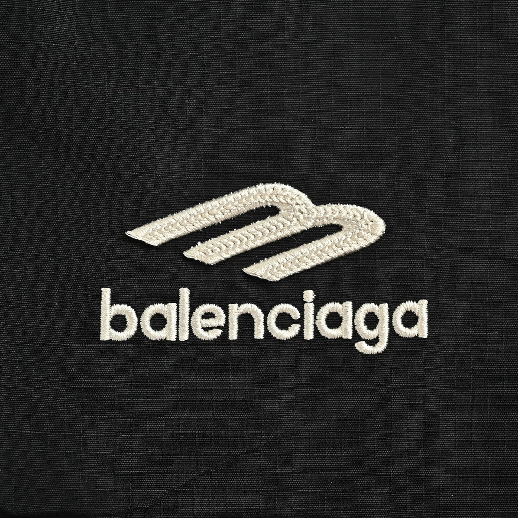 Balenciaga Side Woven Tape Chest 3M Embroidered Hooded Zip-Up Jacket