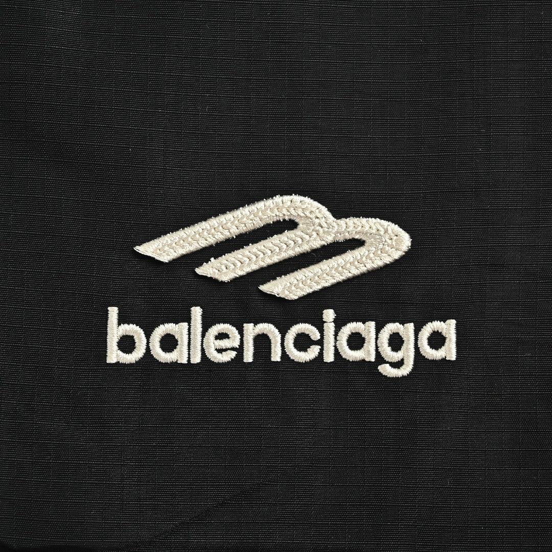 Balenciaga Side Woven Tape Chest 3M Embroidered Hooded Zip-Up Jacket