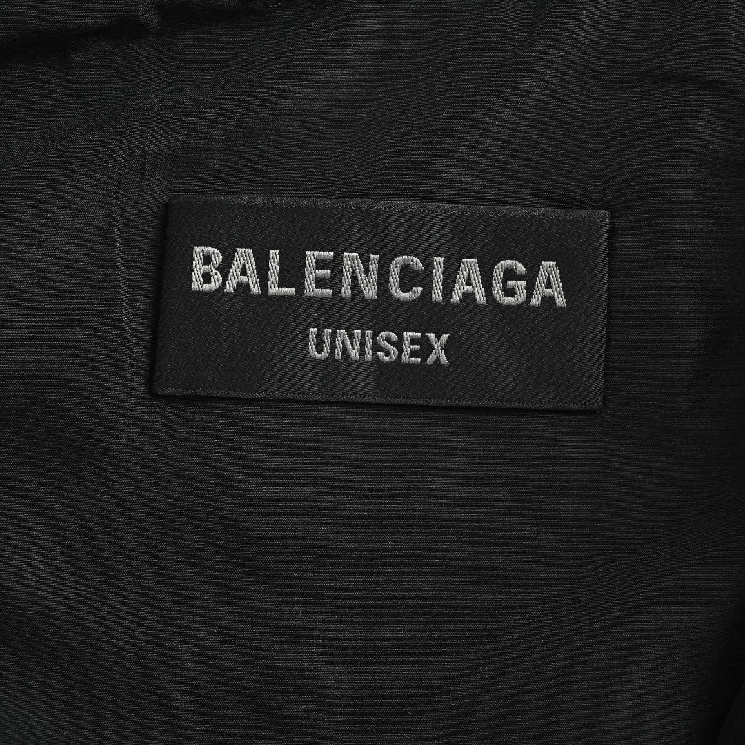 Balenciaga Side Woven Tape Chest 3M Embroidered Hooded Zip-Up Jacket
