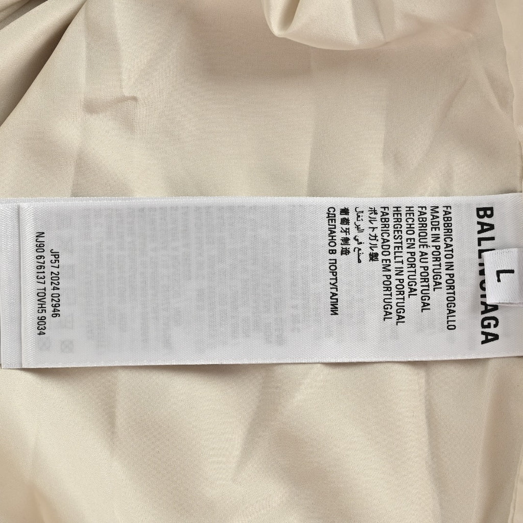 Balenciaga Side Woven Tape Chest 3M Embroidered Hooded Zip-Up Jacket — Ecru
