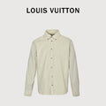 Louis Vuitton 26FW Mixed Leather Embroidered Logo Button-Down Shirt Jacket