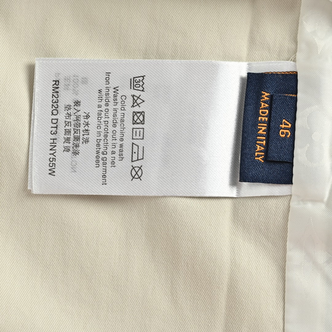 Louis Vuitton 26FW Mixed Leather Embroidered Logo Button-Down Shirt Jacket
