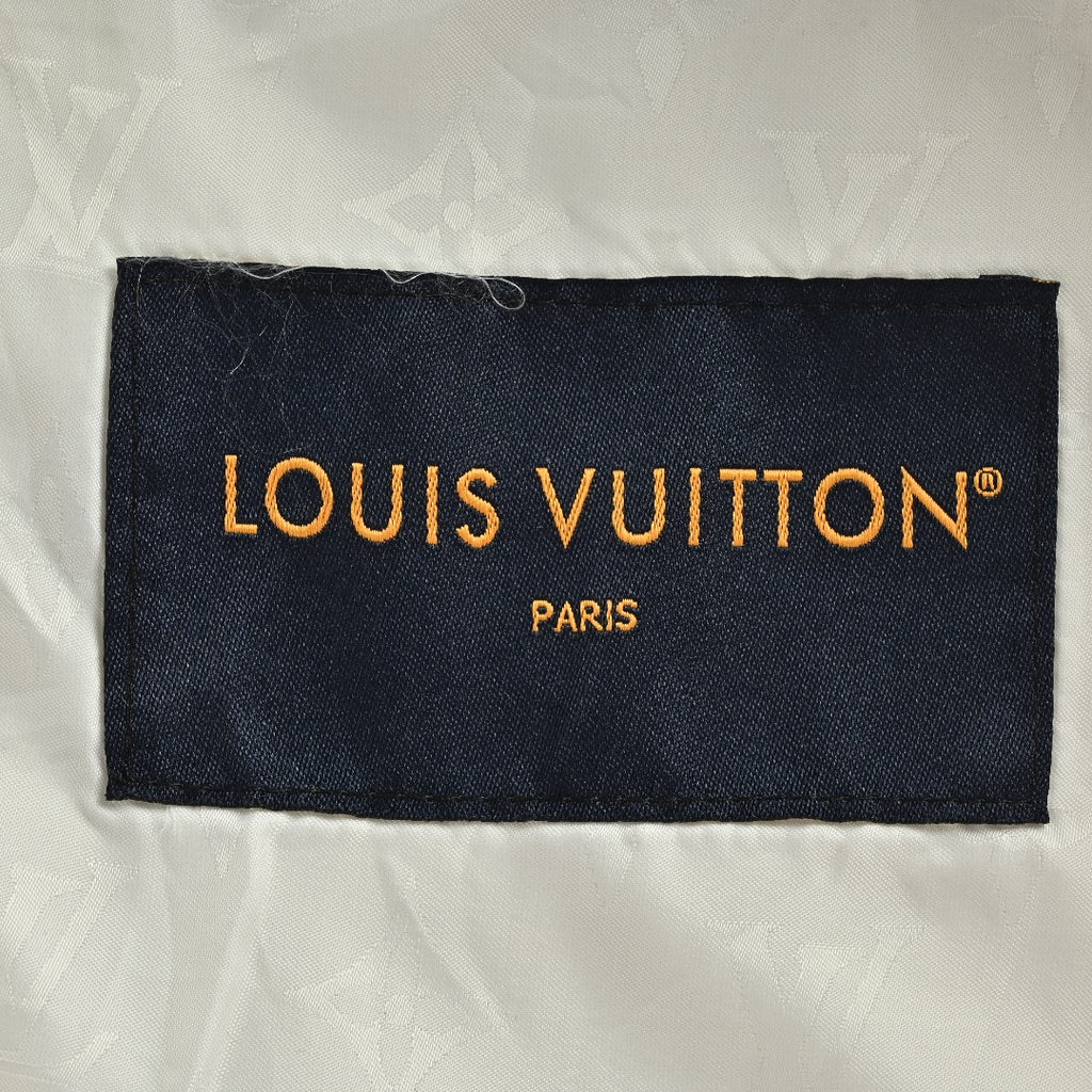 Louis Vuitton 26FW Mixed Leather Embroidered Logo Button-Down Shirt Jacket