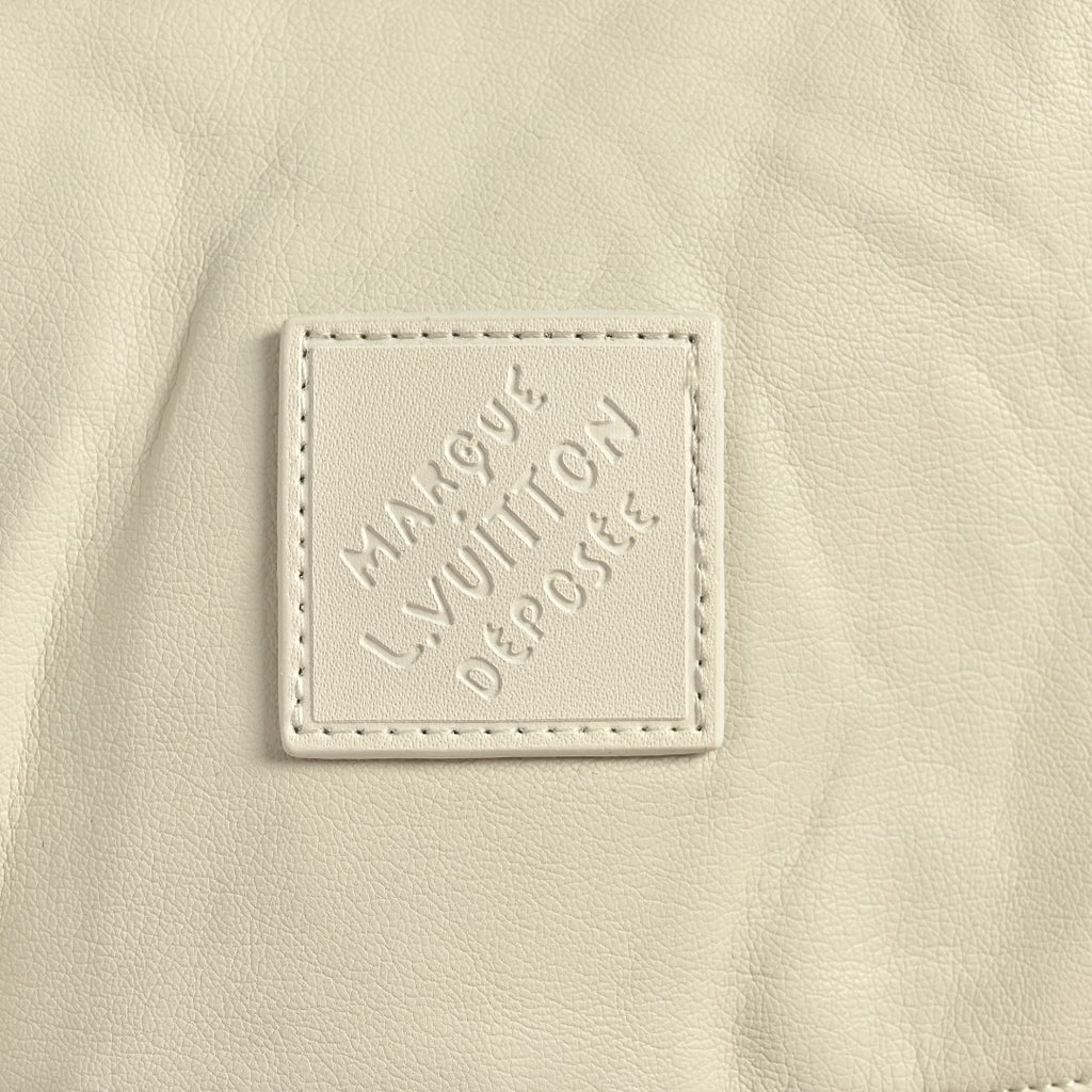 Louis Vuitton 26FW Mixed Leather Embroidered Logo Button-Down Shirt Jacket