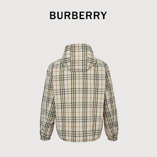 Burberry BBR Vintage Check Reversible Hooded Zip-Up Jacket