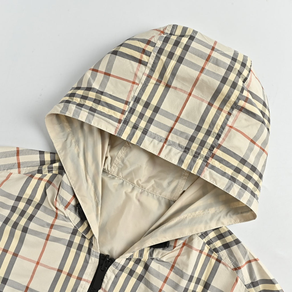 Burberry BBR Vintage Check Reversible Hooded Zip-Up Jacket