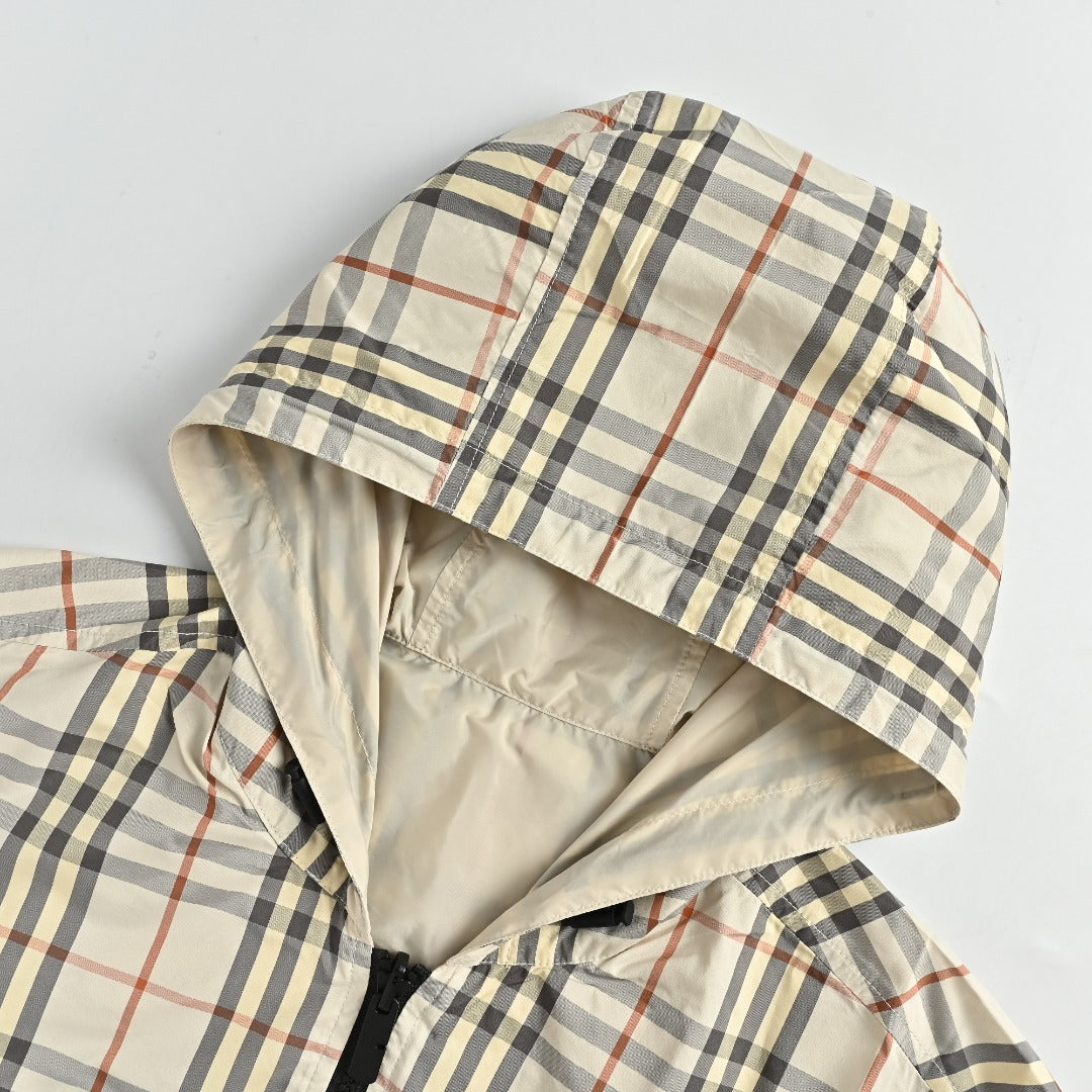 Burberry BBR Vintage Check Reversible Hooded Zip-Up Jacket