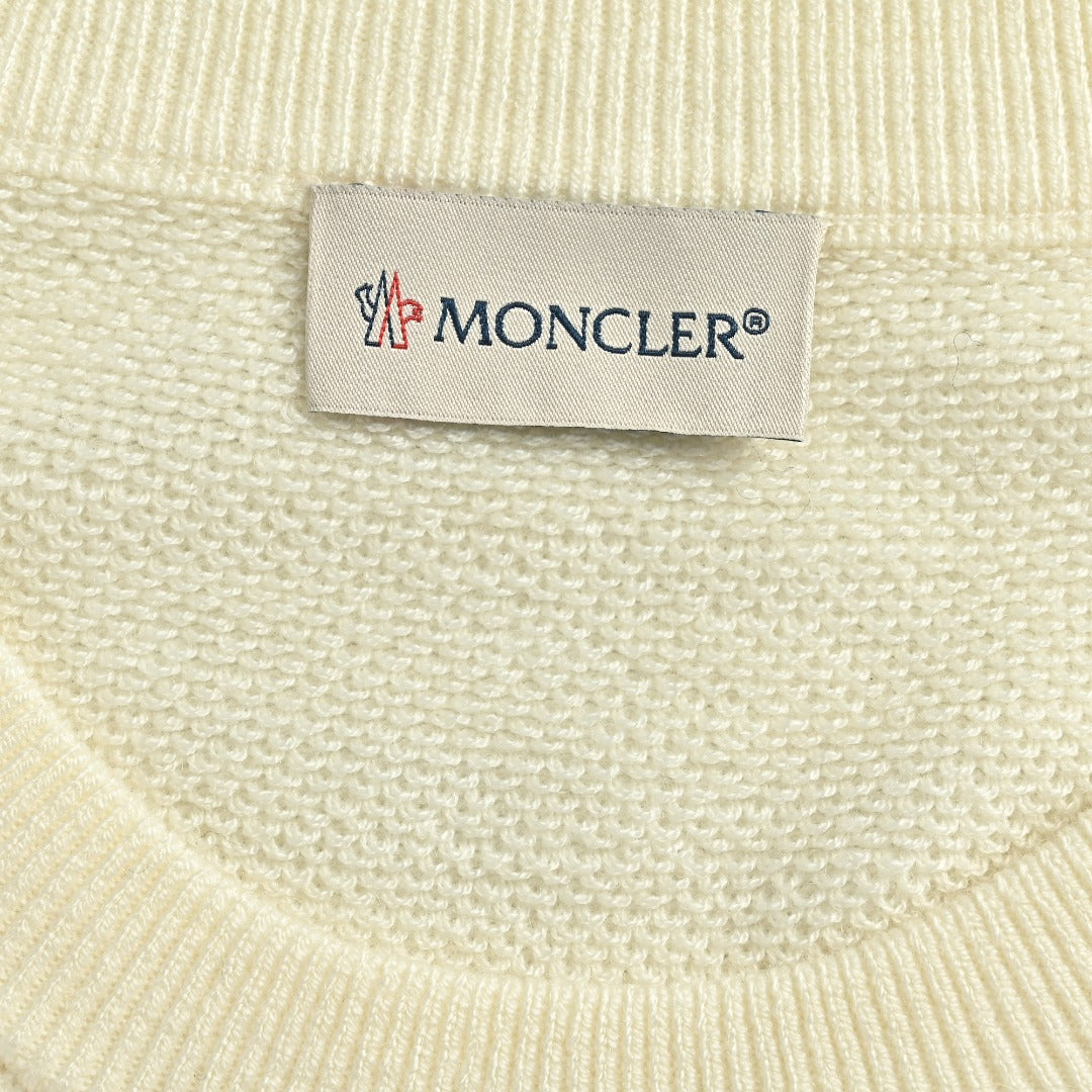 Moncler MC Sleeve Zip Pocket Two-Tone Crew Neck Sweatshirt