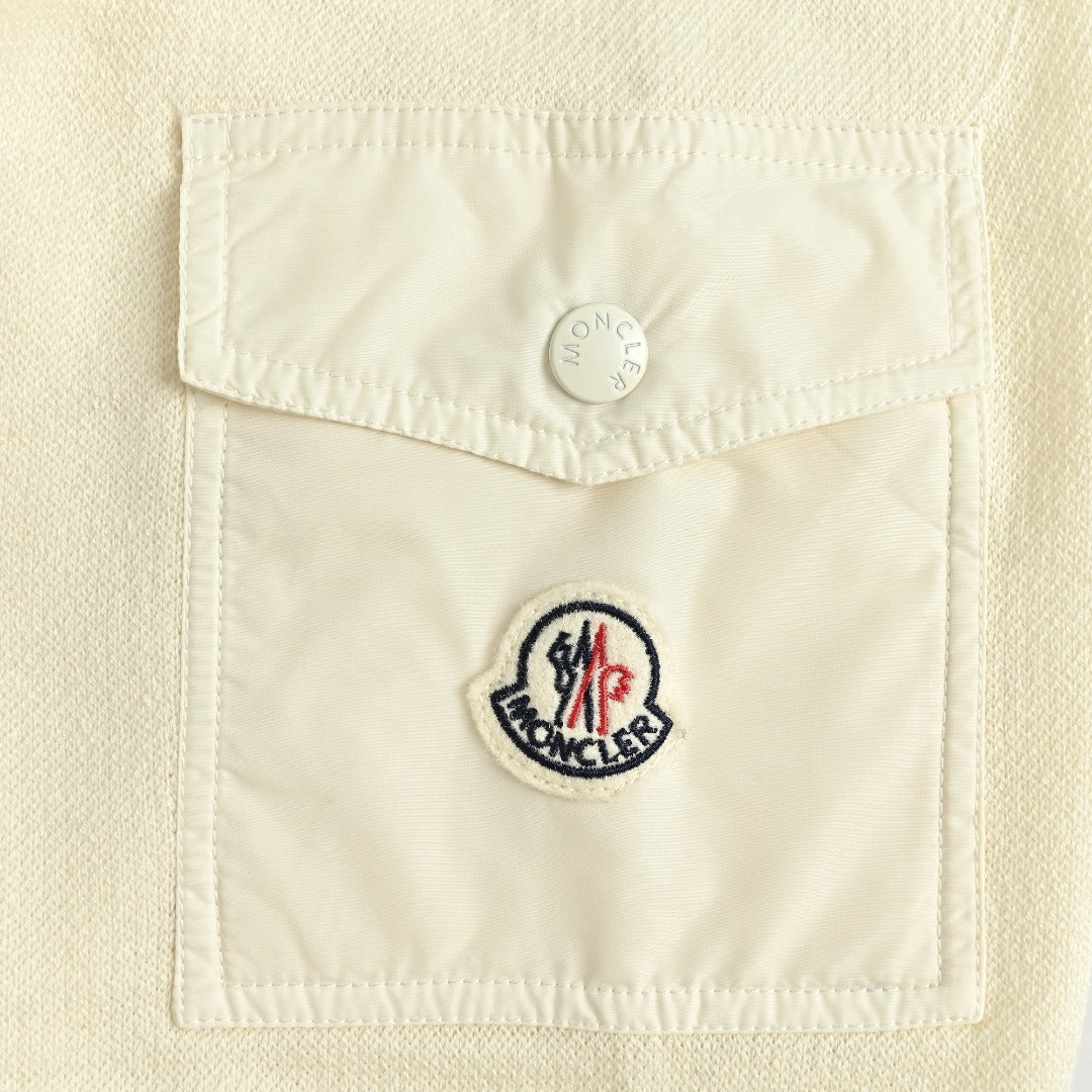 Moncler MC Sleeve Zip Pocket Two-Tone Crew Neck Sweatshirt