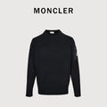 Moncler MC Sleeve Zip Pocket Two-Tone Crew Neck Sweatshirt — Black