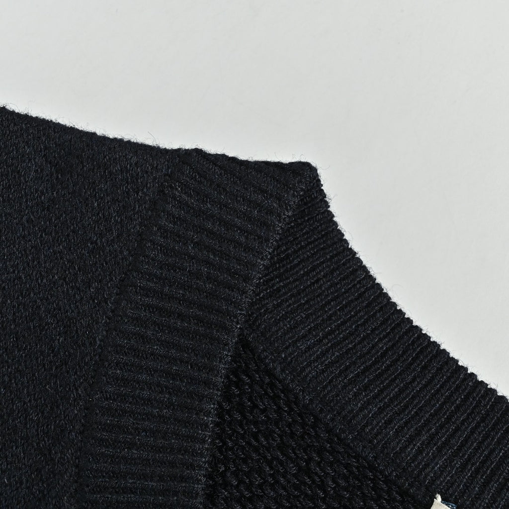 Moncler MC Sleeve Zip Pocket Two-Tone Crew Neck Sweatshirt — Black