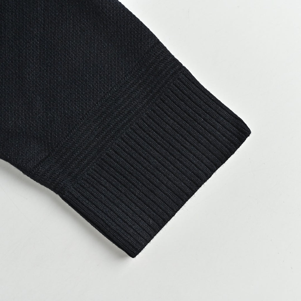 Moncler MC Sleeve Zip Pocket Two-Tone Crew Neck Sweatshirt — Black