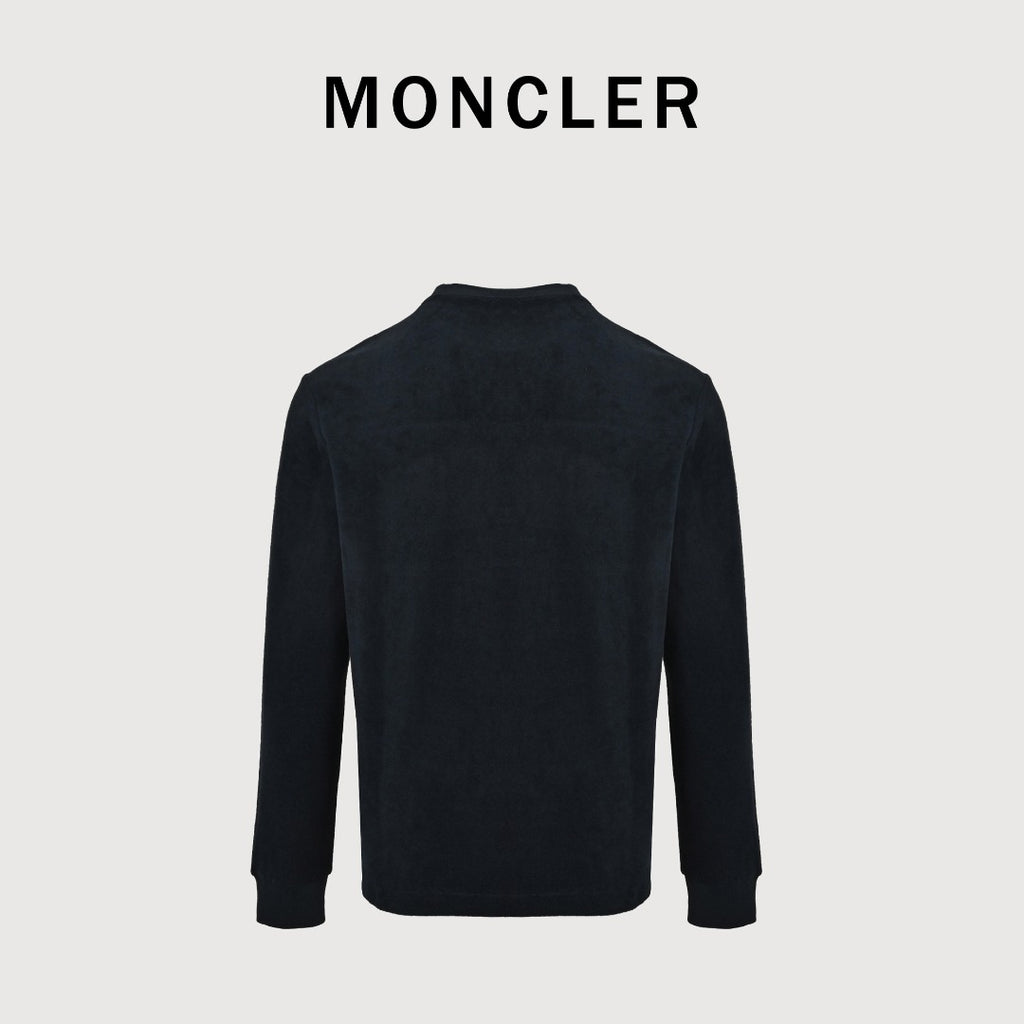 Moncler MC Terry Cloth Flocked Arch Logo Long Sleeve T-Shirt