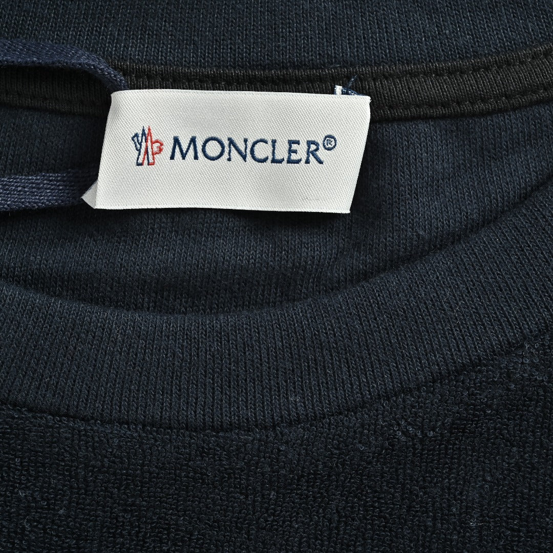 Moncler MC Terry Cloth Flocked Arch Logo Long Sleeve T-Shirt