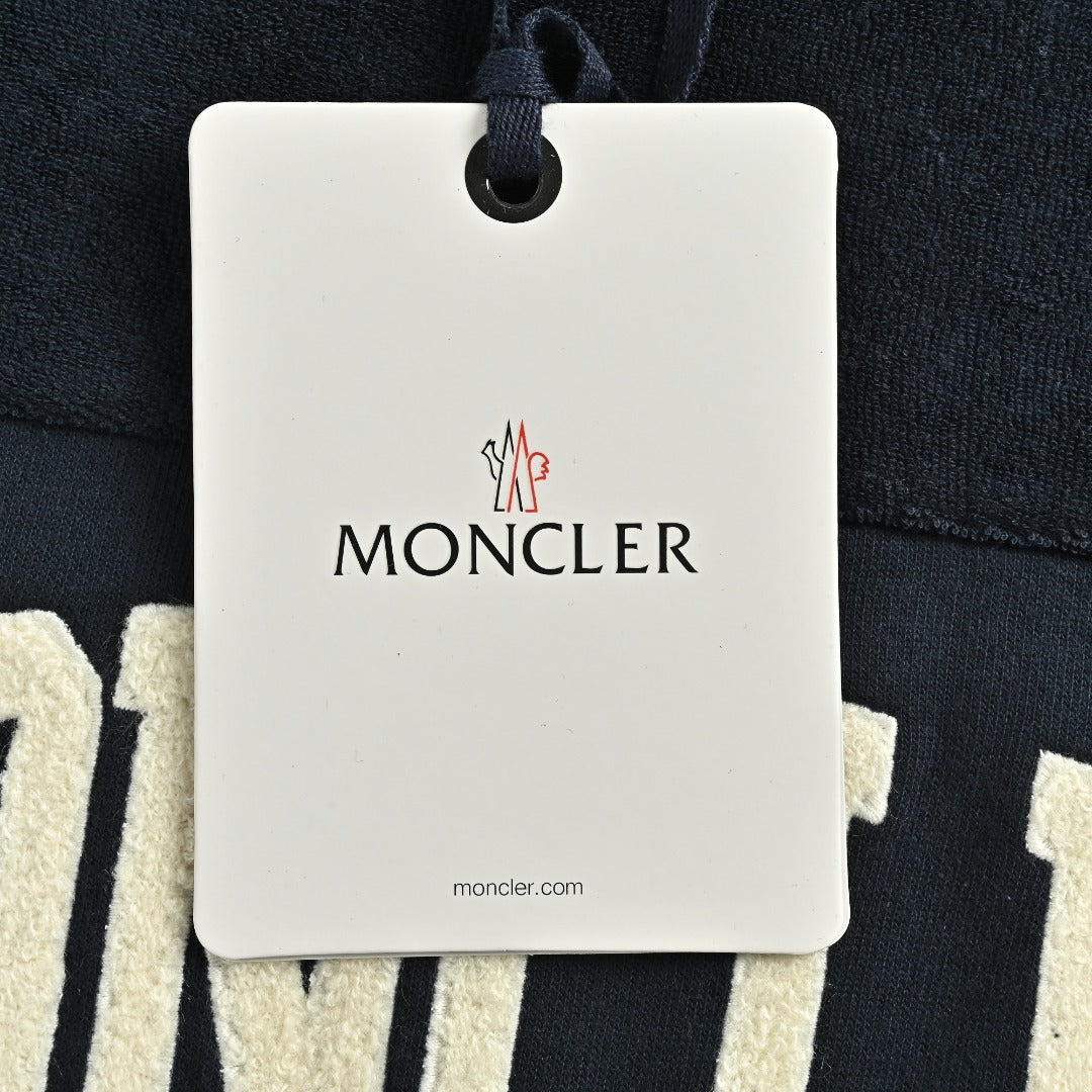 Moncler MC Terry Cloth Flocked Arch Logo Long Sleeve T-Shirt