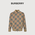 Burberry BBR Oversized Diamond Check Mixed Knit Zip-Up Cardigan Jacket