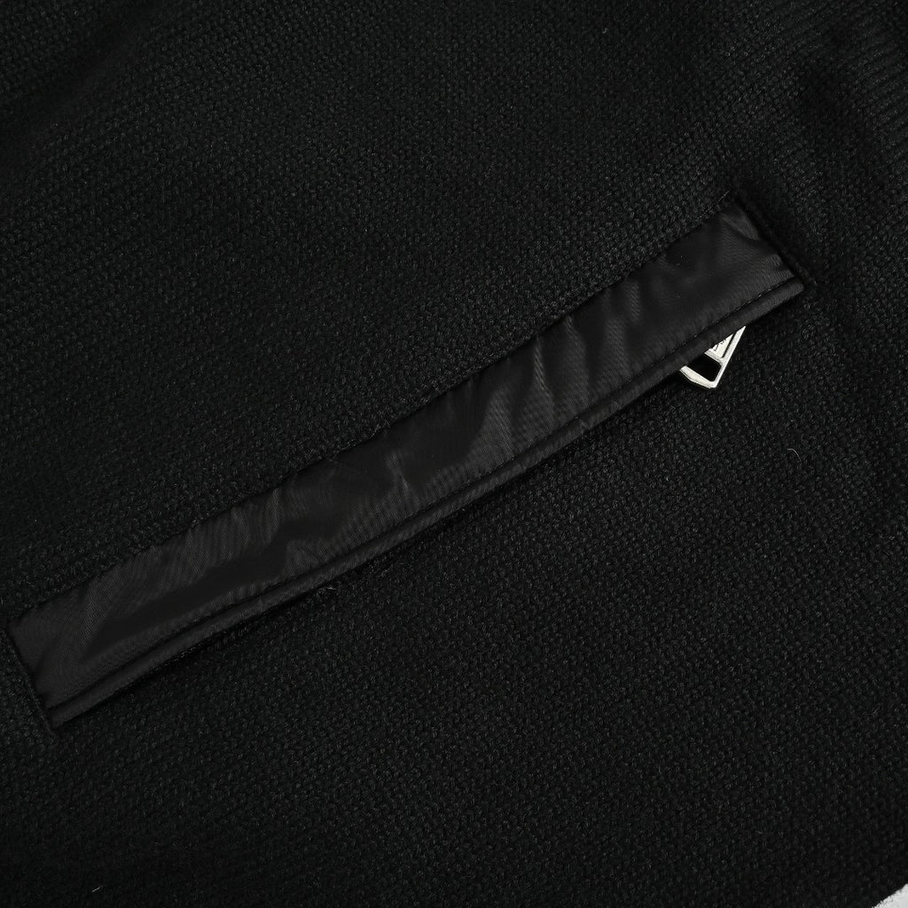 Moncler MC Panelled Nylon Sleeve Zip Pocket Zip-Up Knit Cardigan Jacket