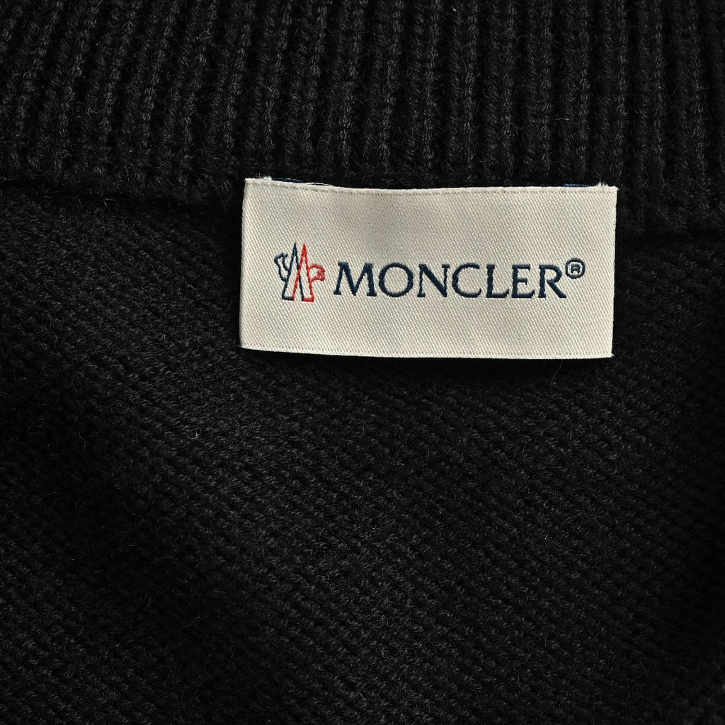 Moncler MC Panelled Nylon Sleeve Zip Pocket Zip-Up Knit Cardigan Jacket