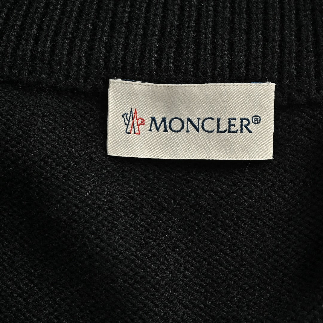 Moncler MC Panelled Nylon Sleeve Zip Pocket Zip-Up Knit Cardigan Jacket