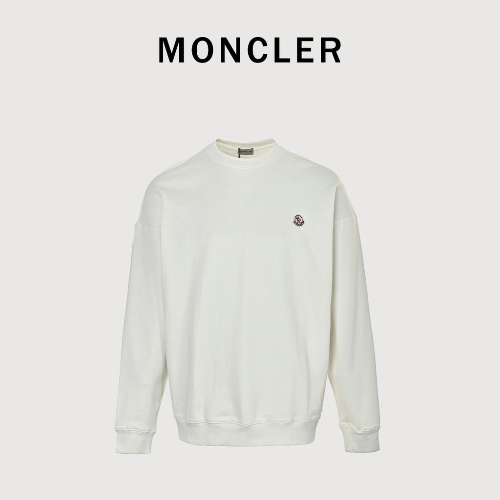 Moncler 26SS Classic Badge Embroidered Logo Crew Neck Sweatshirt