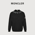 Moncler 26SS Collar Arc Letter Logo Crew Neck Sweatshirt — Black