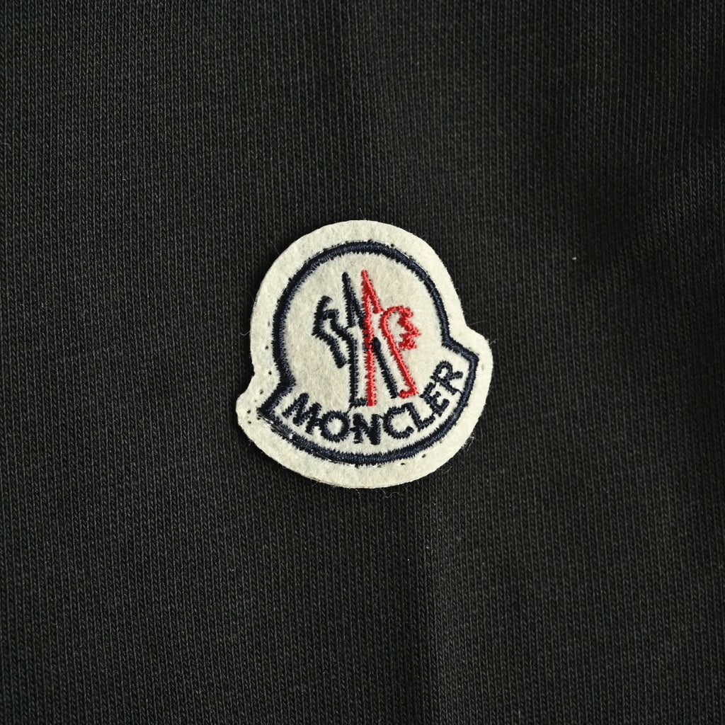 Moncler 26SS Collar Arc Letter Logo Crew Neck Sweatshirt — Black