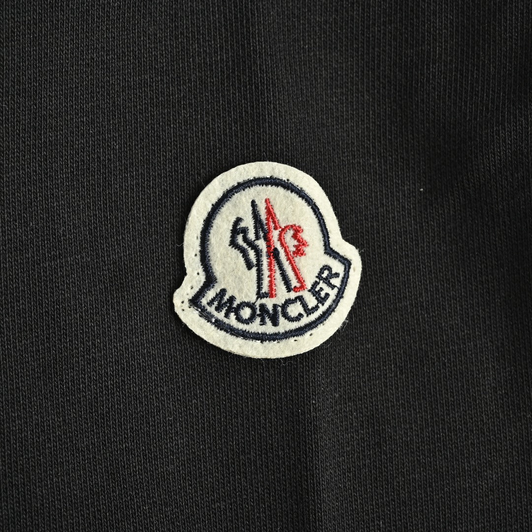 Moncler 26SS Collar Arc Letter Logo Crew Neck Sweatshirt — Black