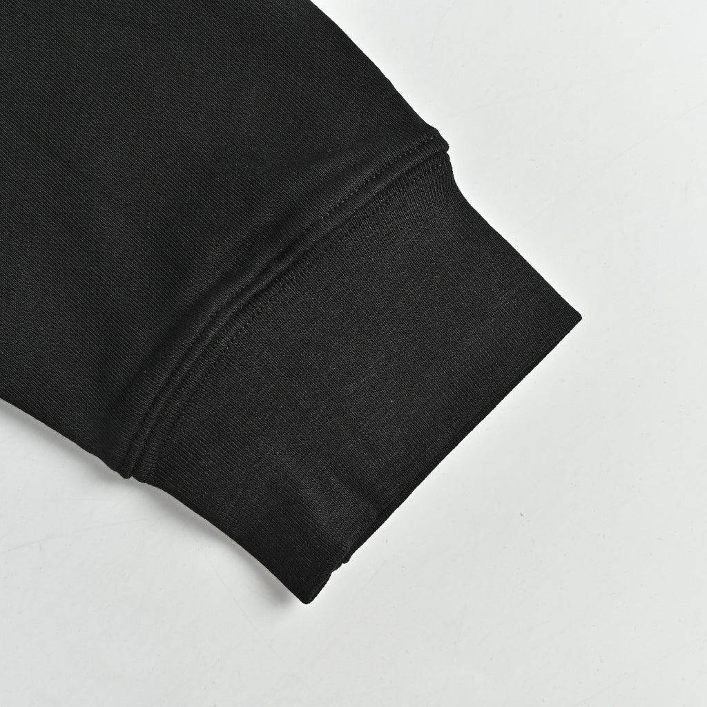 Moncler 26SS Collar Arc Letter Logo Crew Neck Sweatshirt — Black