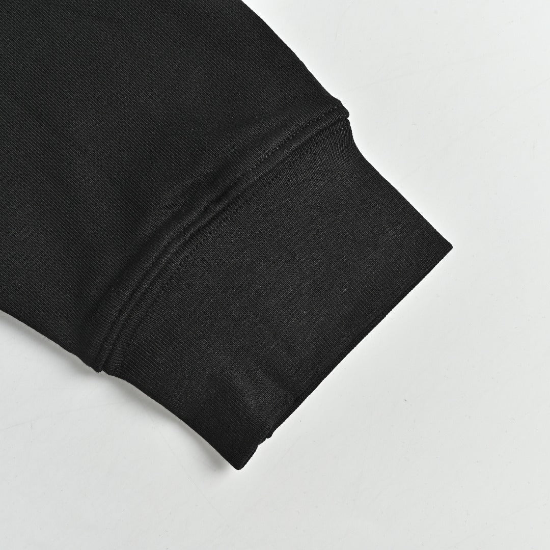 Moncler 26SS Collar Arc Letter Logo Crew Neck Sweatshirt — Black