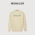Moncler 26SS Archive Artistic Script Logo Crew Neck Sweatshirt — Ecru