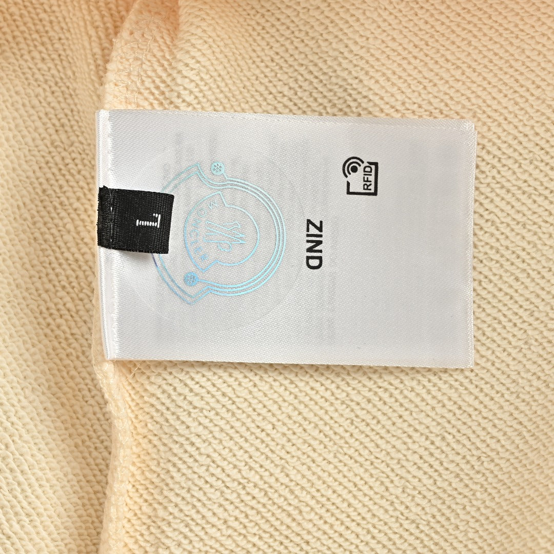 Moncler 26SS Archive Artistic Script Logo Crew Neck Sweatshirt — Ecru