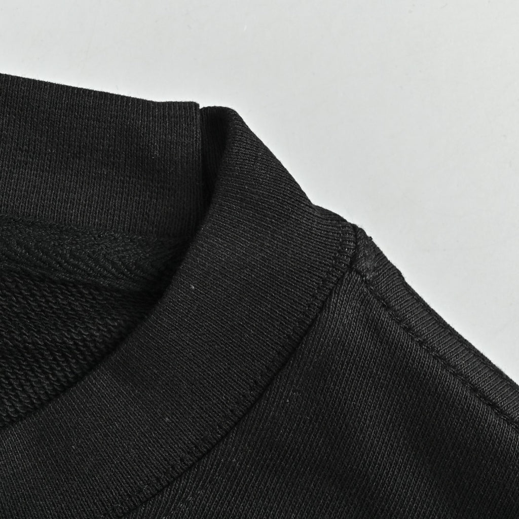 Moncler 26SS Archive Artistic Script Logo Crew Neck Sweatshirt — Black