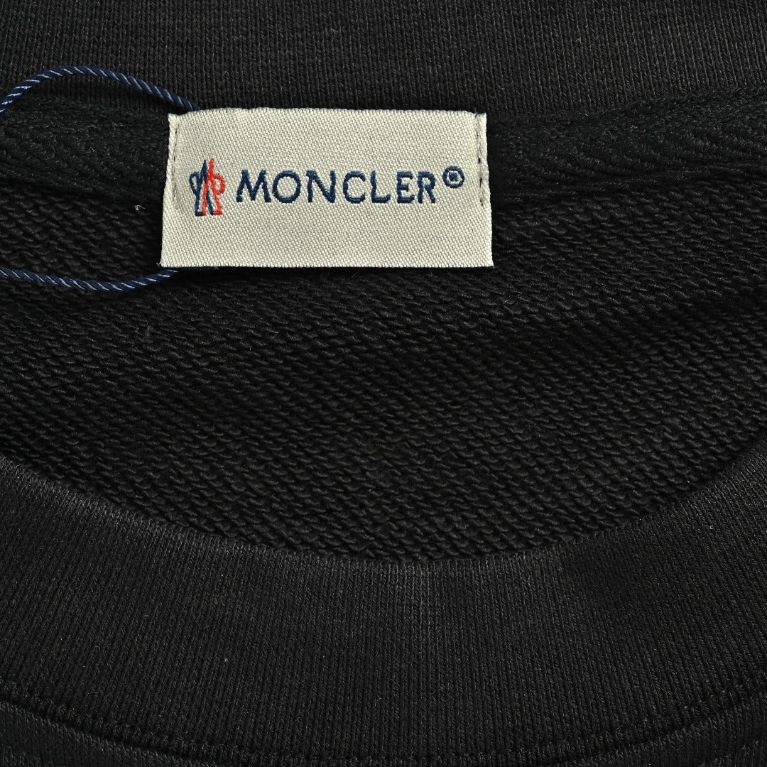 Moncler 26SS Archive Artistic Script Logo Crew Neck Sweatshirt — Black