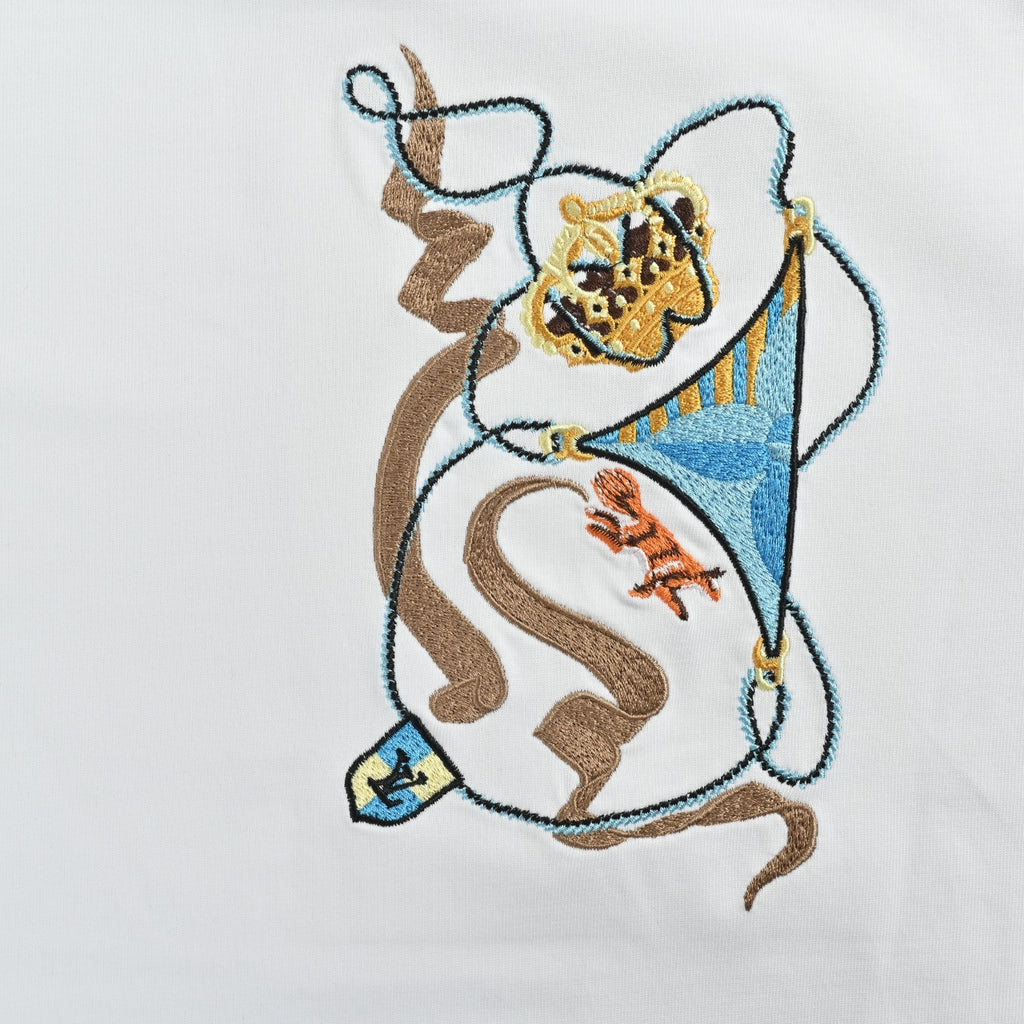 Louis Vuitton 2026SS Crown Embroidery Short Sleeve T-Shirt White