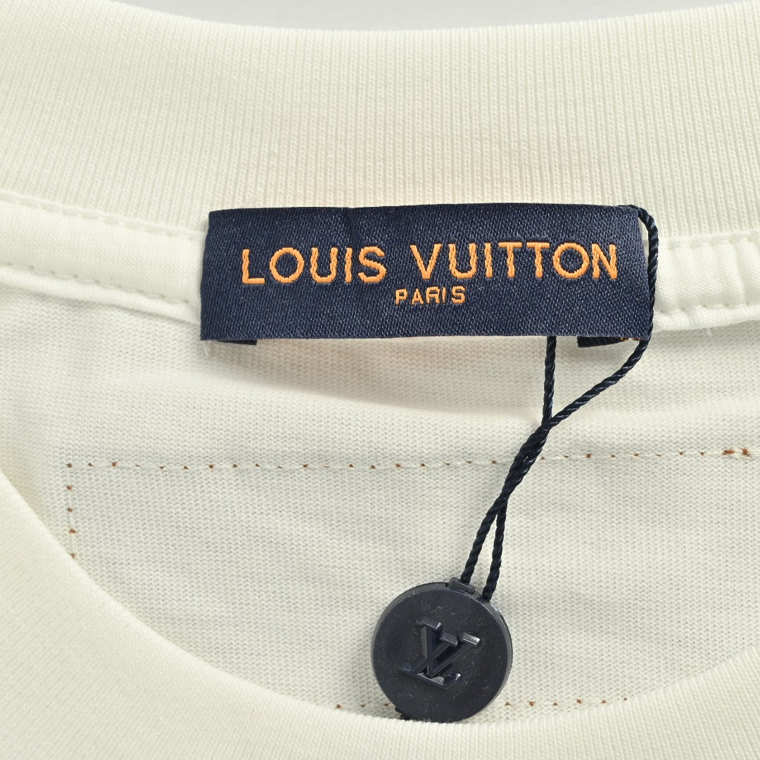 Louis Vuitton 25FW Dreamin' Man Graffiti Slogan Print Long Sleeve T-Shirt White