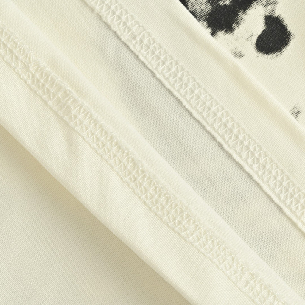 Louis Vuitton 25FW Hem Four-Leaf Clover Ink Splash Print Long Sleeve T-Shirt White