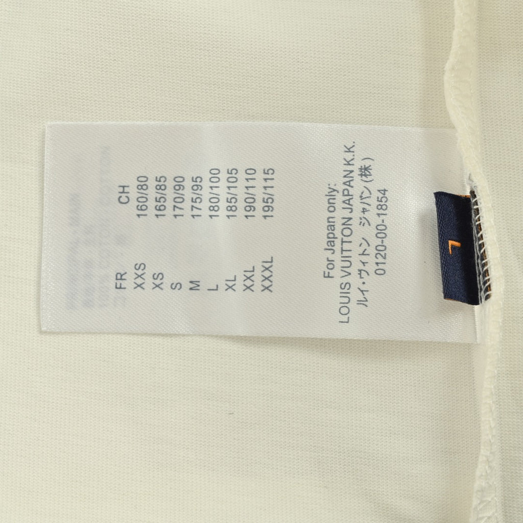 Louis Vuitton 25FW Hem Four-Leaf Clover Ink Splash Print Long Sleeve T-Shirt White
