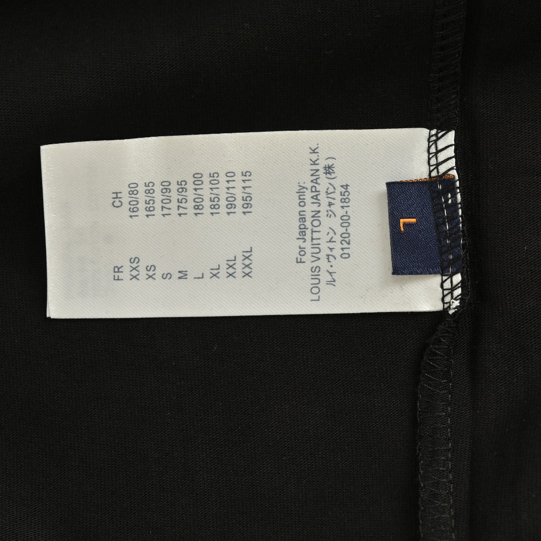 Louis Vuitton 25FW Multicolor Gradient Logo Toothbrush Embroidery Long Sleeve T-Shirt Black