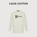 Louis Vuitton 25FW Multicolor Gradient Logo Toothbrush Embroidery Long Sleeve T-Shirt White