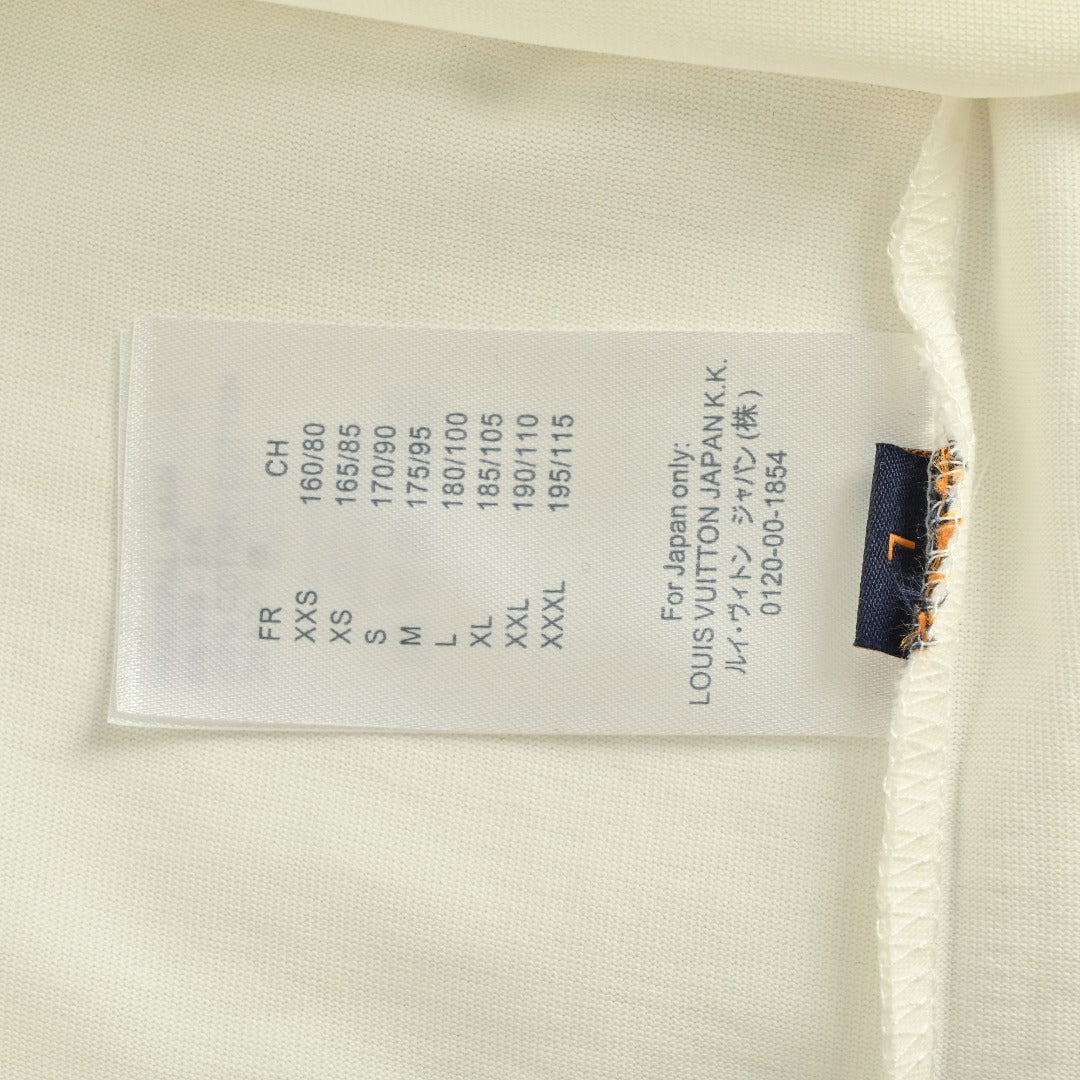 Louis Vuitton 25FW Multicolor Gradient Logo Toothbrush Embroidery Long Sleeve T-Shirt White