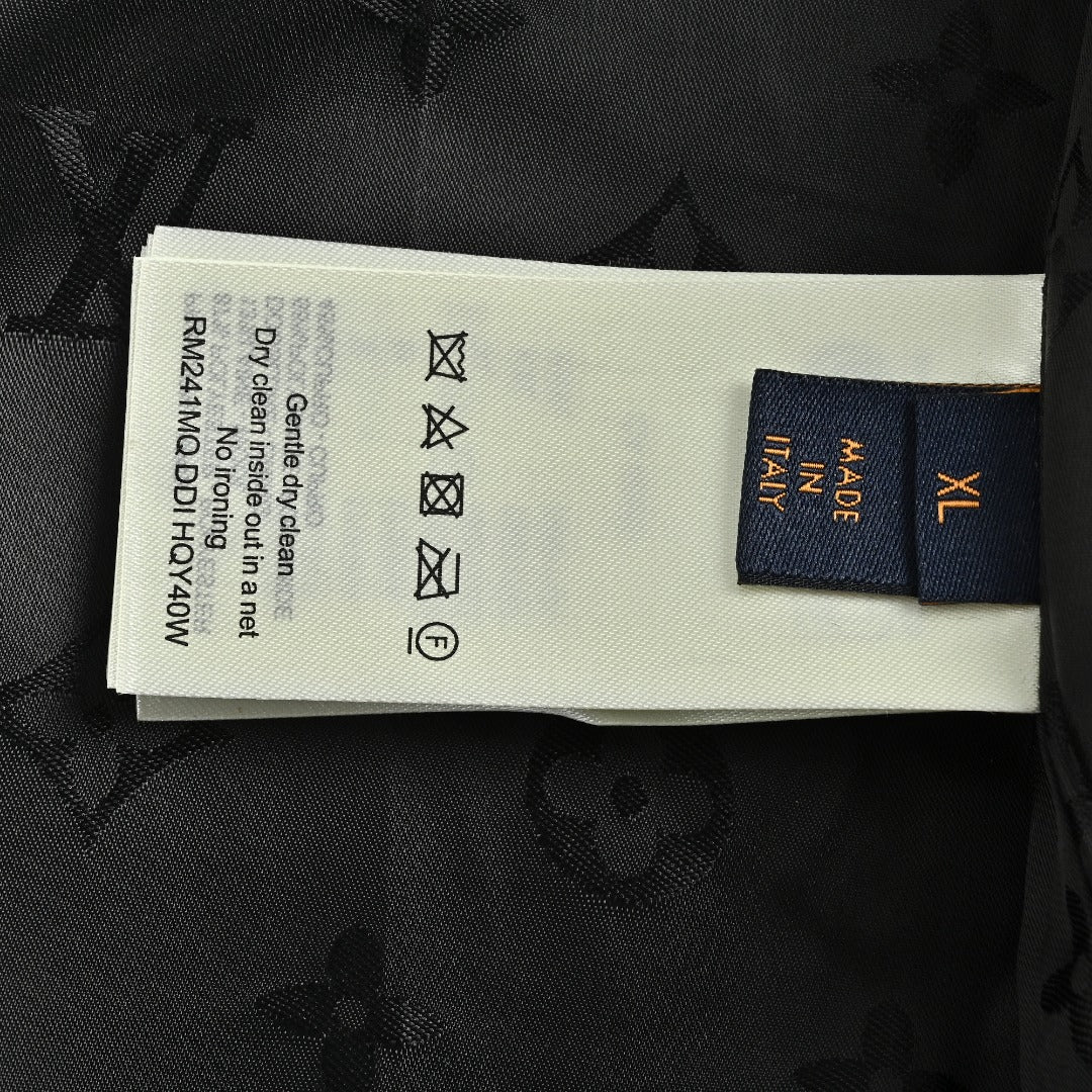 Louis Vuitton LV Monogram Jacquard Fleece Stand Collar Jacket Black