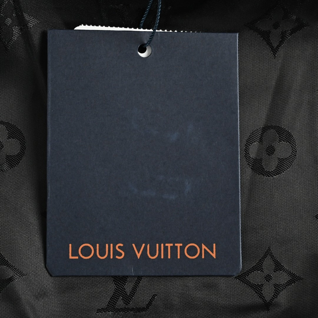 Louis Vuitton LV Monogram Jacquard Fleece Stand Collar Jacket Black