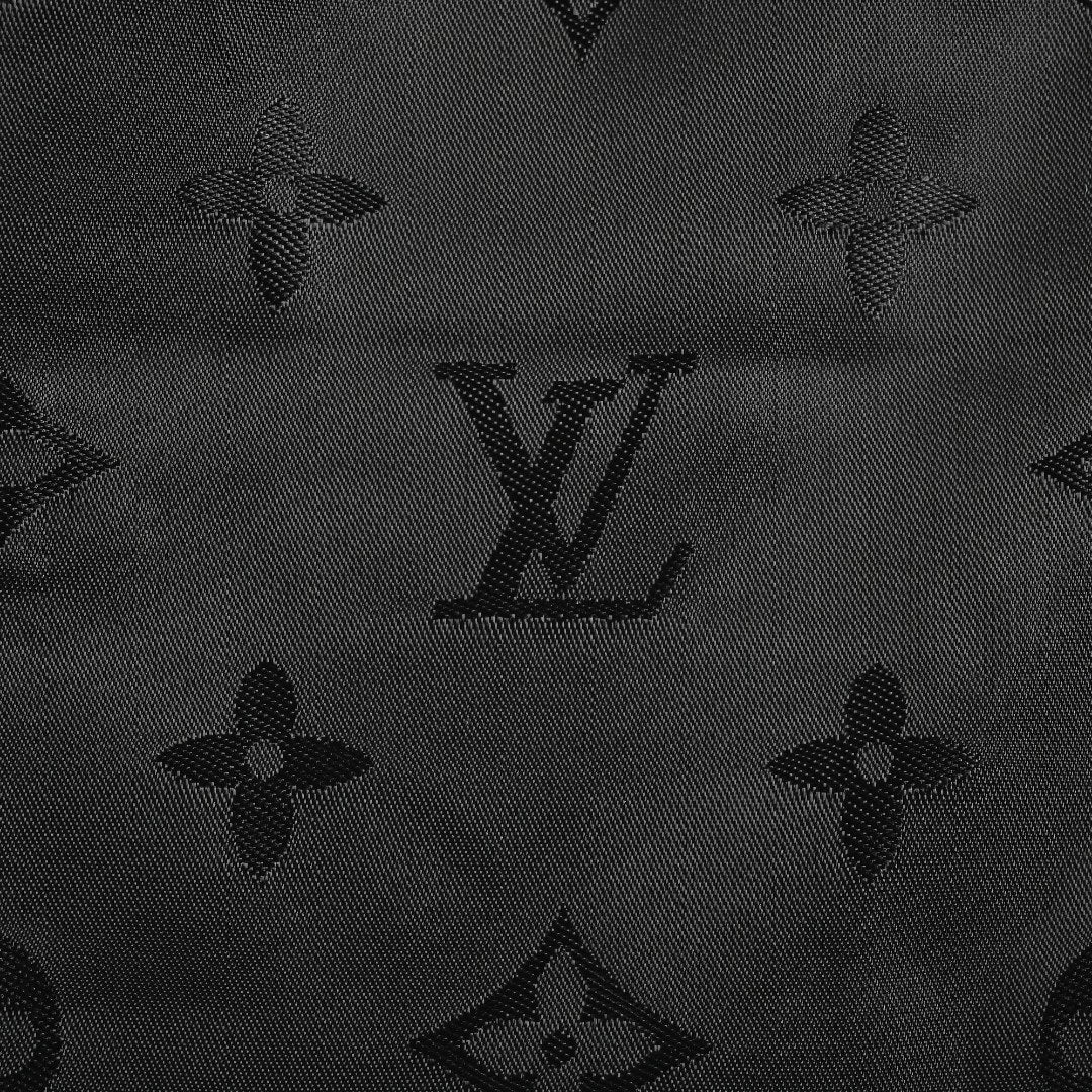 Louis Vuitton LV Monogram Jacquard Fleece Stand Collar Jacket Black