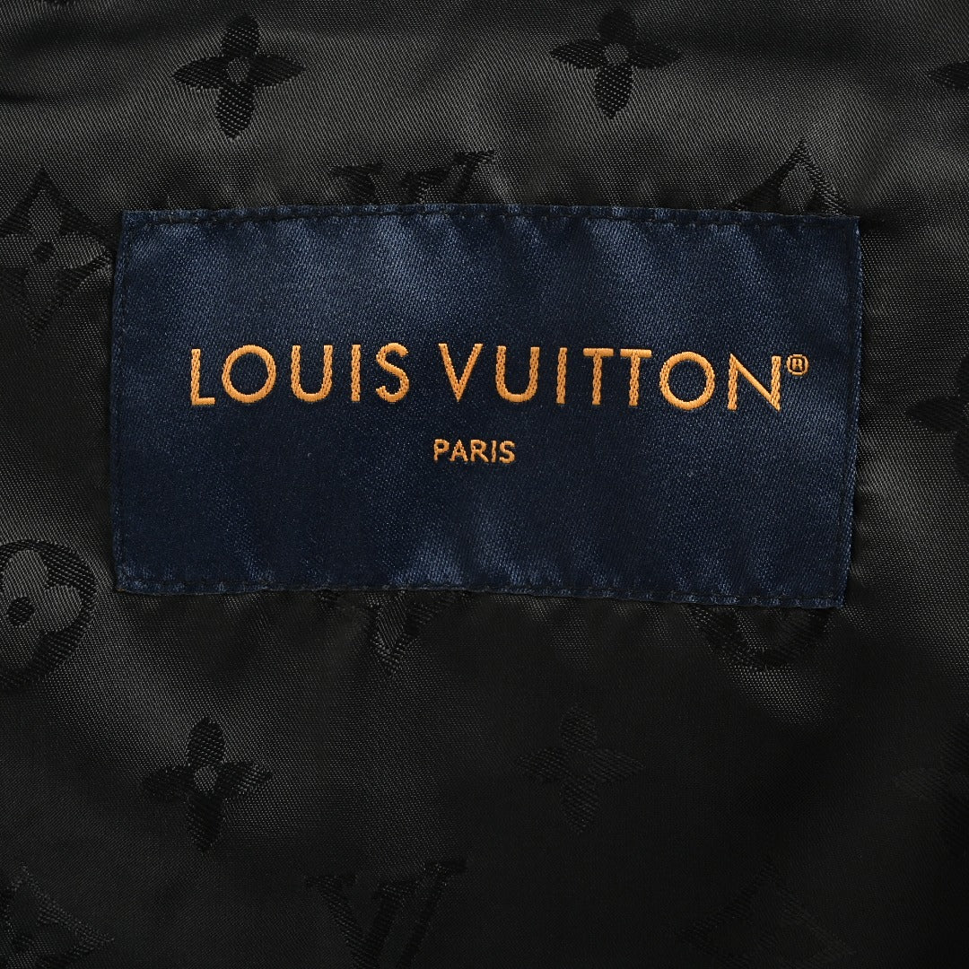 Louis Vuitton LV Monogram Jacquard Fleece Stand Collar Jacket Black