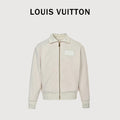 Louis Vuitton LV Monogram Jacquard Fleece Stand Collar Jacket Cream