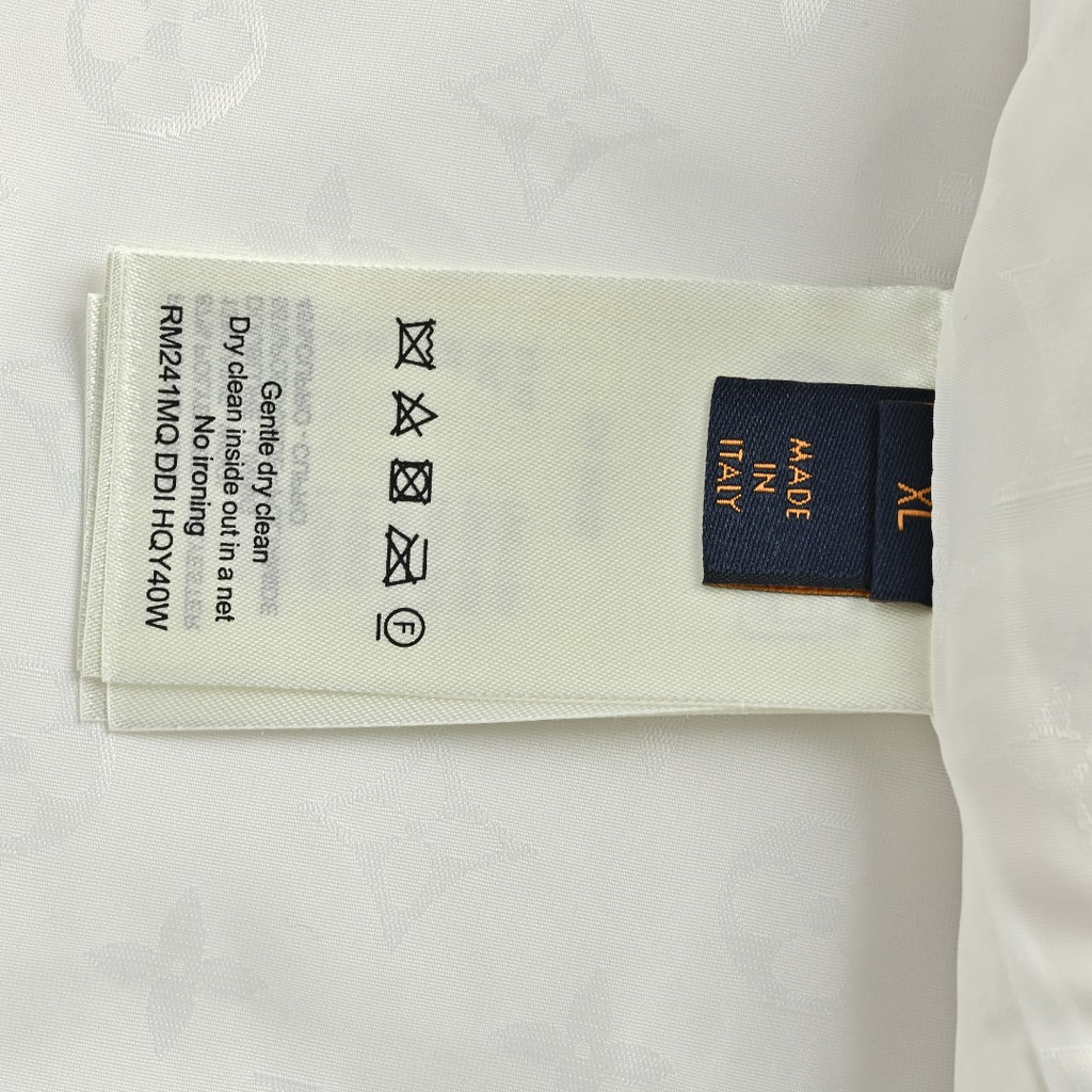 Louis Vuitton LV Monogram Jacquard Fleece Stand Collar Jacket Cream