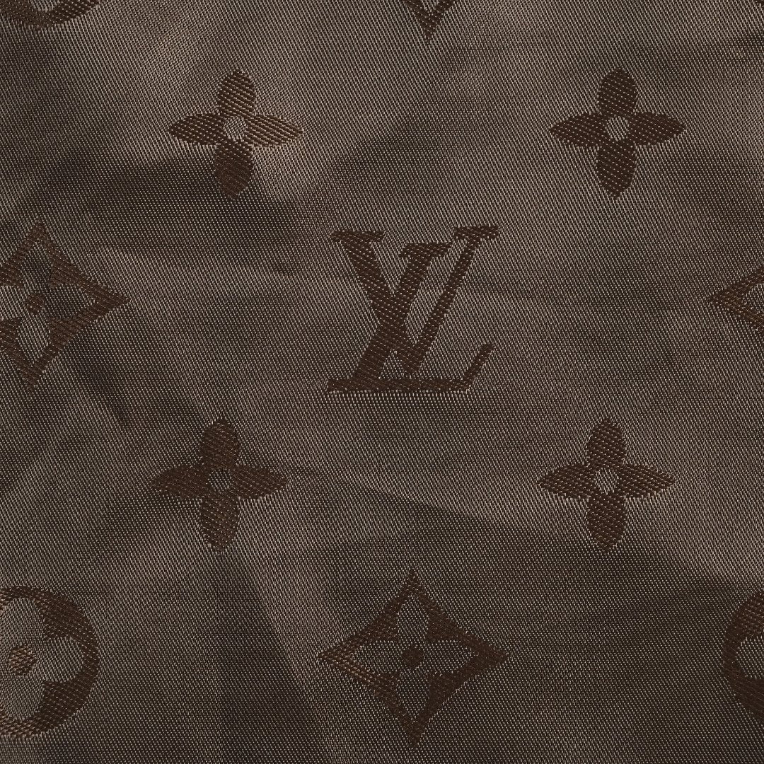 Louis Vuitton LV Monogram Jacquard Fleece Stand Collar Jacket Camel
