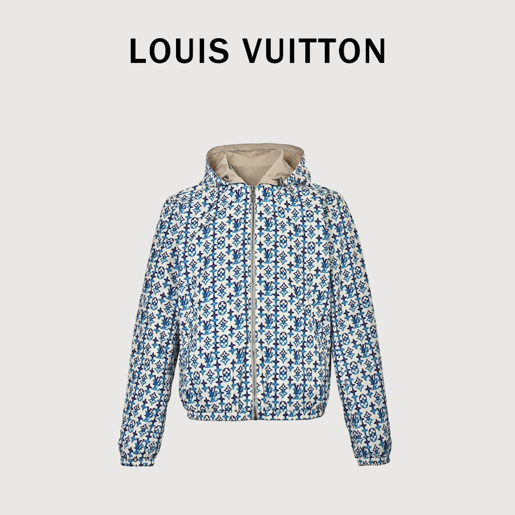 Louis Vuitton LV Monogram Reversible Windbreaker Hooded Jacket